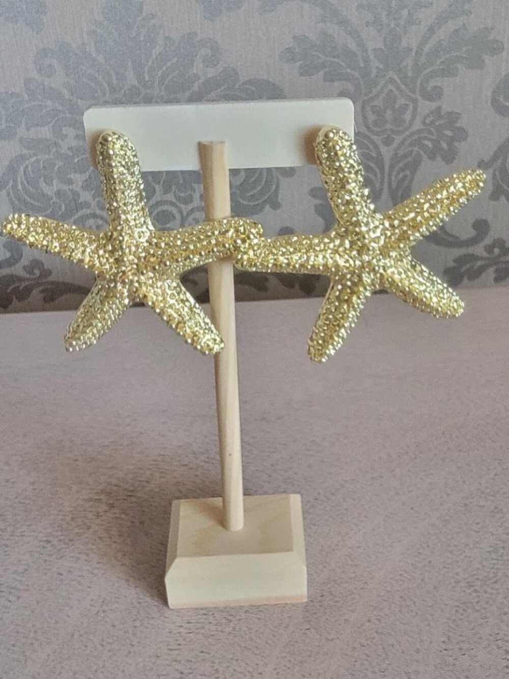 Starfish Earrings Gold Tone